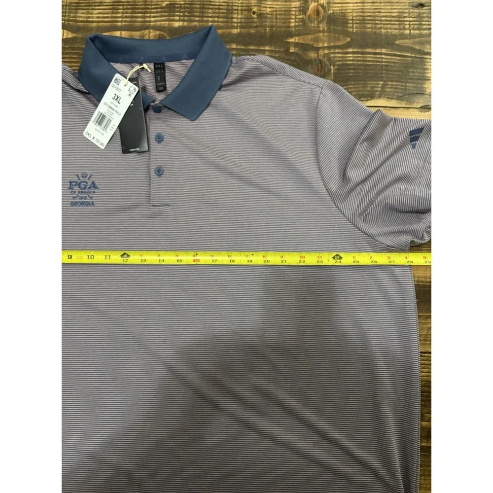 Adidas PGA of America Georgia Golf Polo Mens 3XL Ottoman Striped NWT